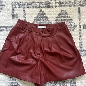 Mango burgundy Pleather Shorts